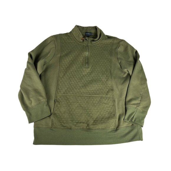 Serra | Sweaters | Serra Womens Quilted Sweater Top Green Pullover Long ...